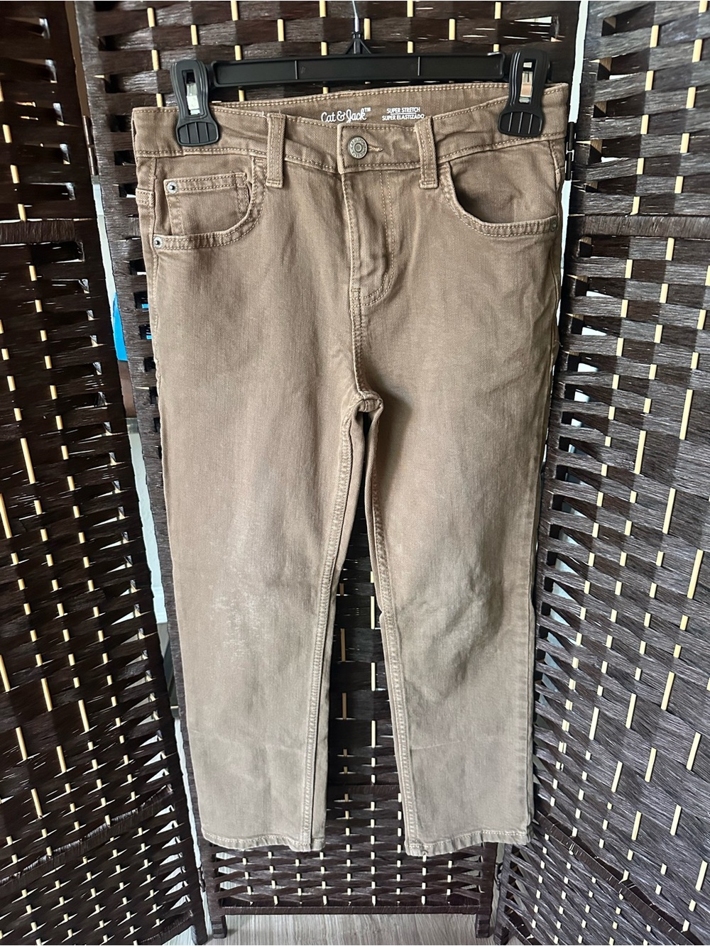 Cat & Jack Tan Kids' Stretch Jeans- Size 10 slim